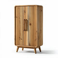 Wooden storage cabinet with double doors and tapered legs 80 x 40 x 120cm