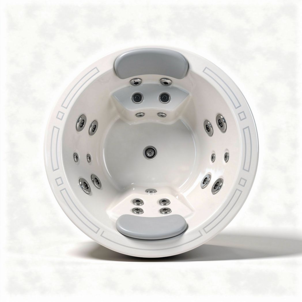 Hydrotherapy spa bath with adjustable jets and ergonomic seating 90 x 90 x 60cm