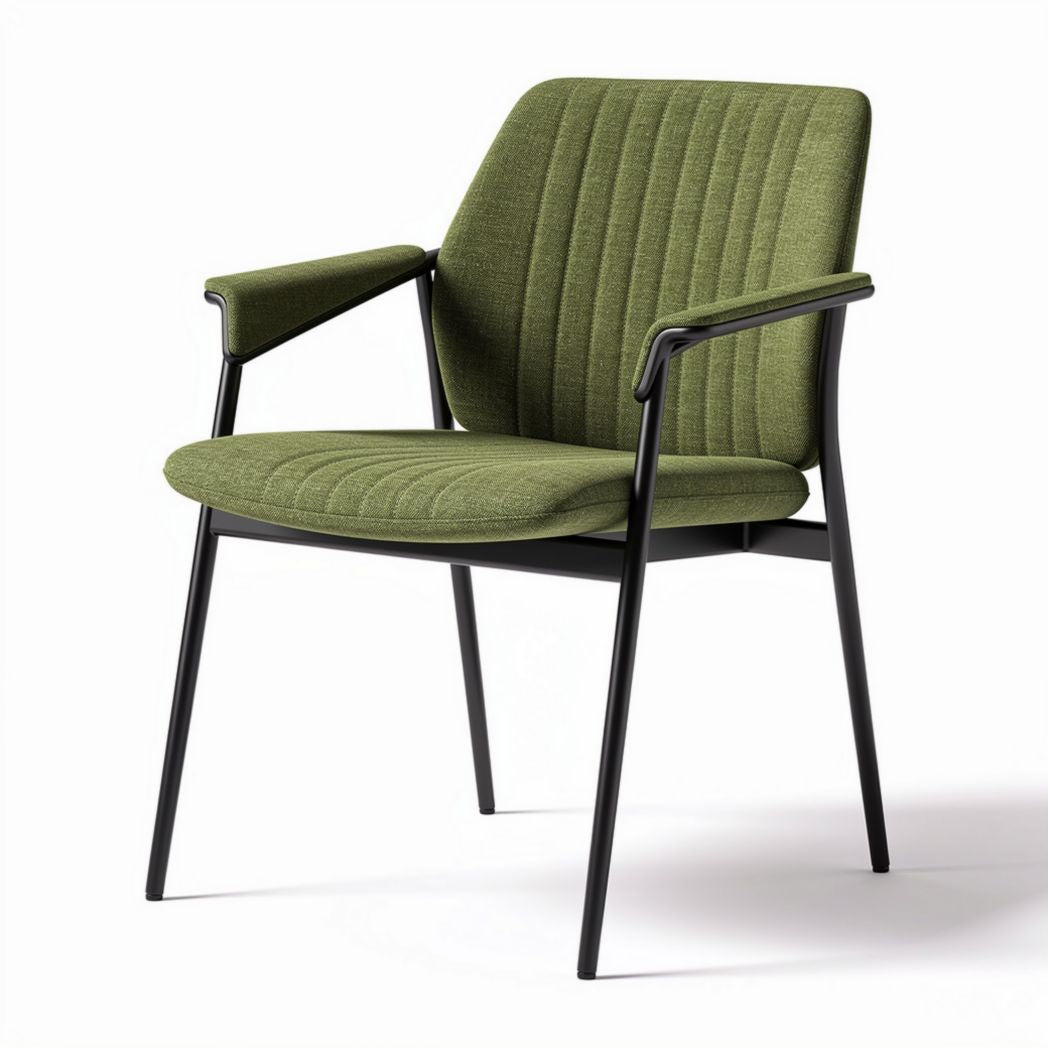 Green upholstered chair with metal frame 50 x 55 x 80cm